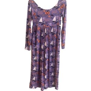 Gigi & Max Girl's Purple Halloween Jumper Pajamas Pumpkin Ghost Long Sleeve 4/5T